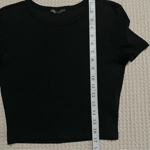Zara Black Super Soft Baby Tee Shirt Size Medium - Picture 5 of 5